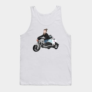 Dude on a bike with a dog Tank Top